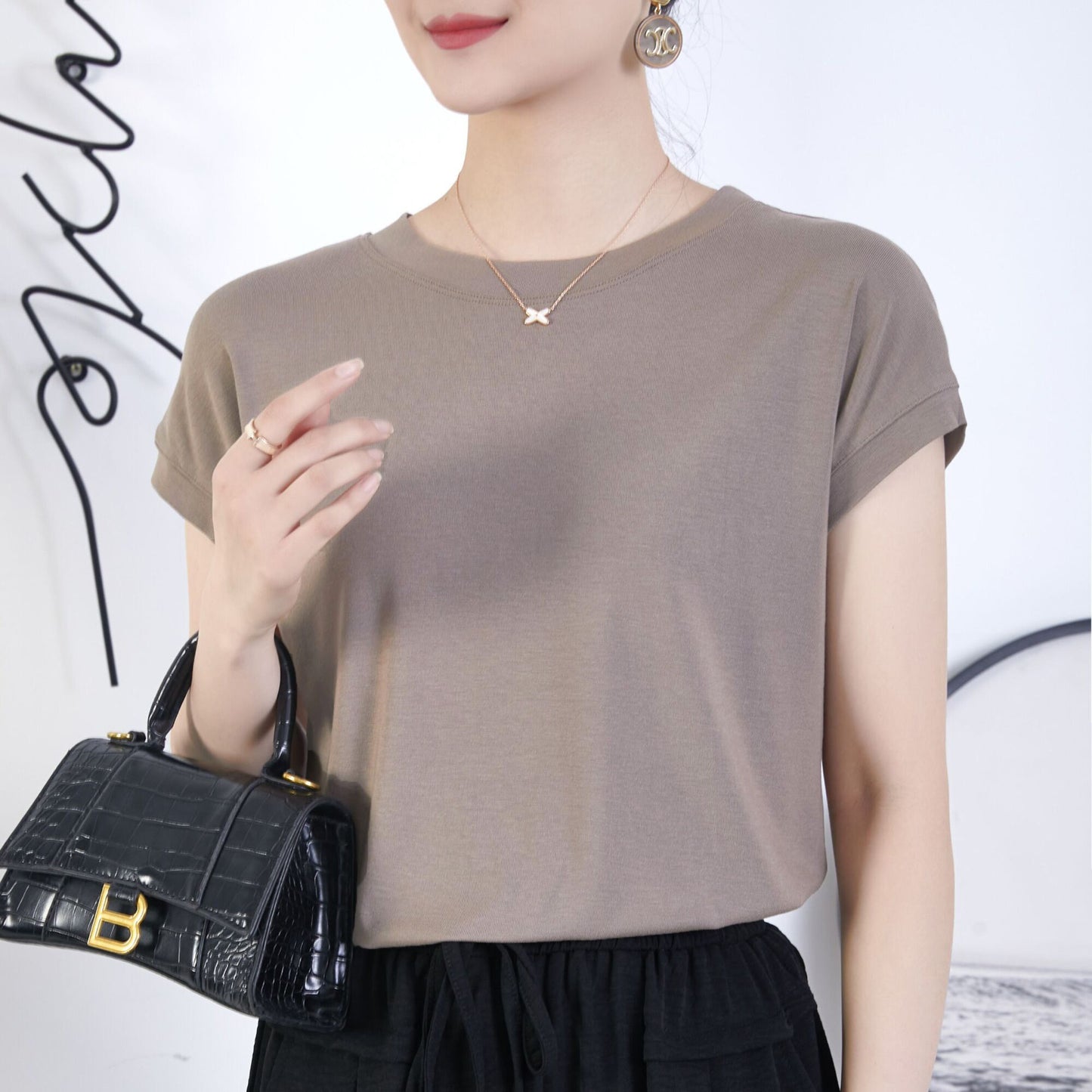 Velora Premium Silk-Touch Round Neck T-Shirt