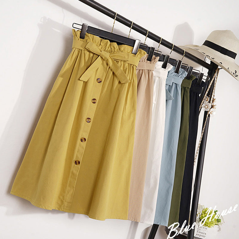 Velora bow-tie midi skirt