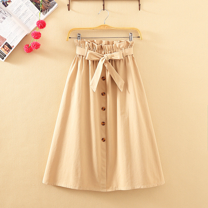 Velora bow-tie midi skirt