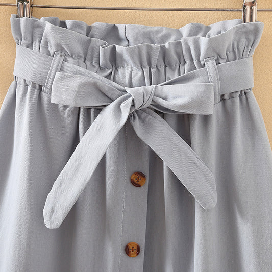 Velora bow-tie midi skirt