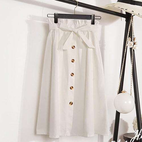 Velora bow-tie midi skirt