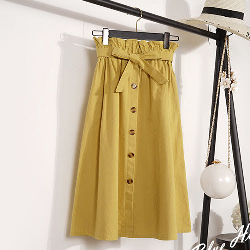 Velora bow-tie midi skirt