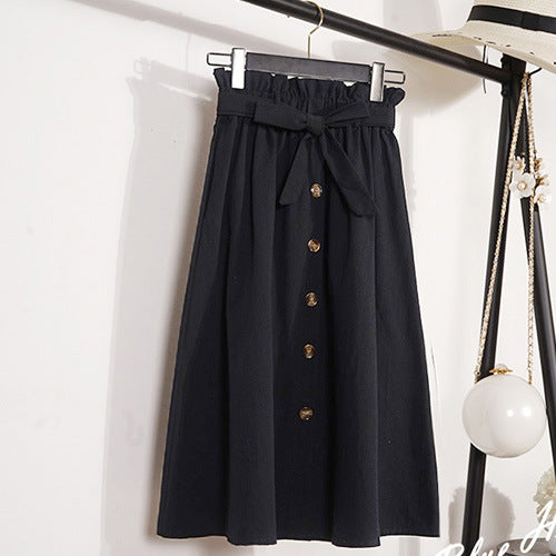 Velora bow-tie midi skirt