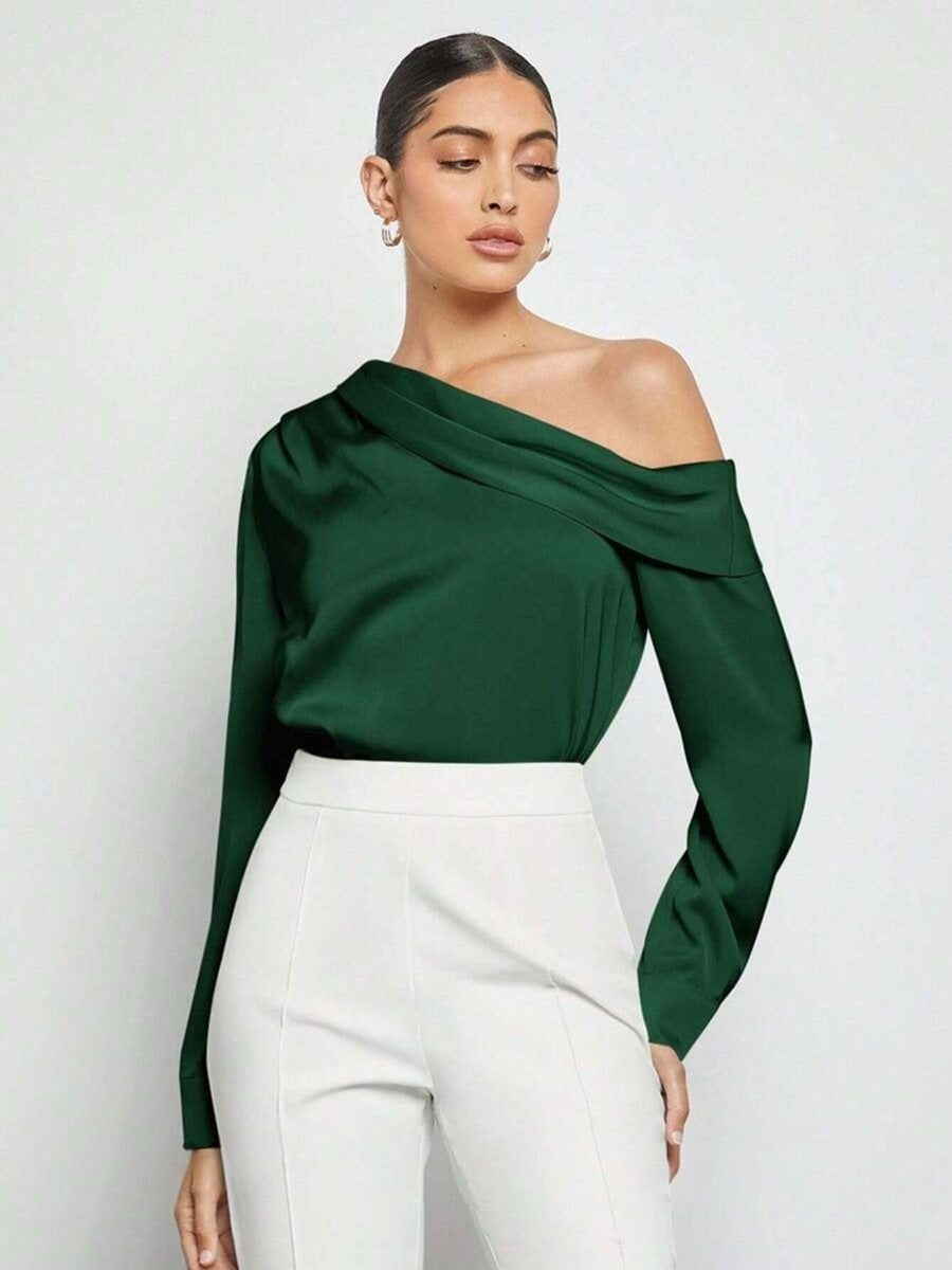 Pleated Satin  blouse