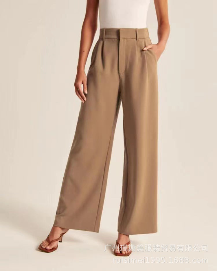 Velora high-waisted wide leg trousers