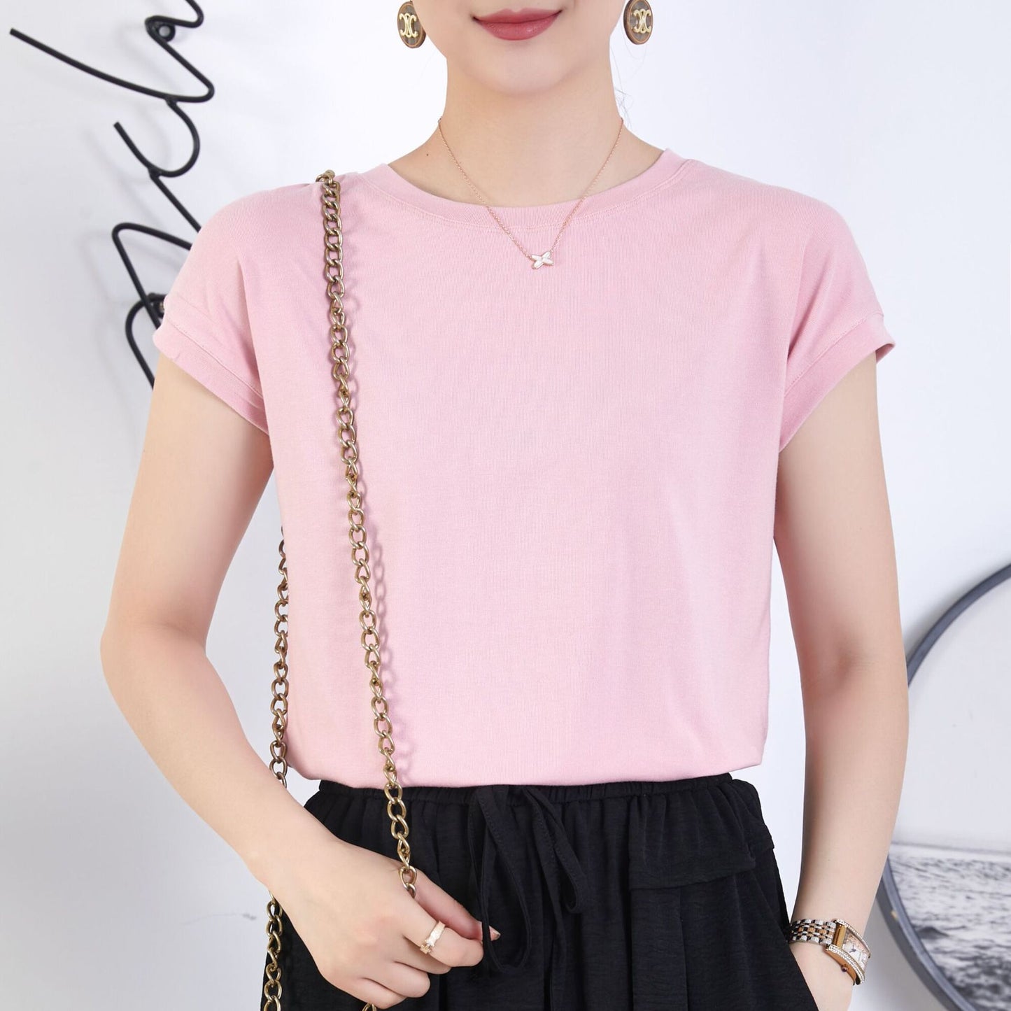 Velora Premium Silk-Touch Round Neck T-Shirt