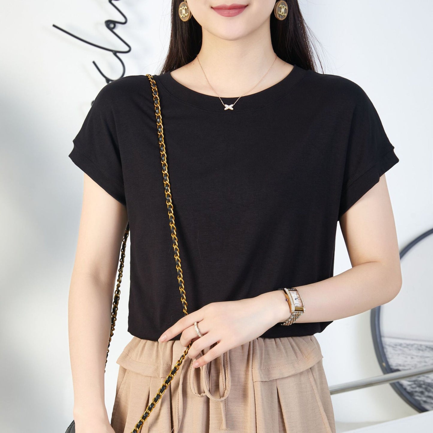 Velora Premium Silk-Touch Round Neck T-Shirt
