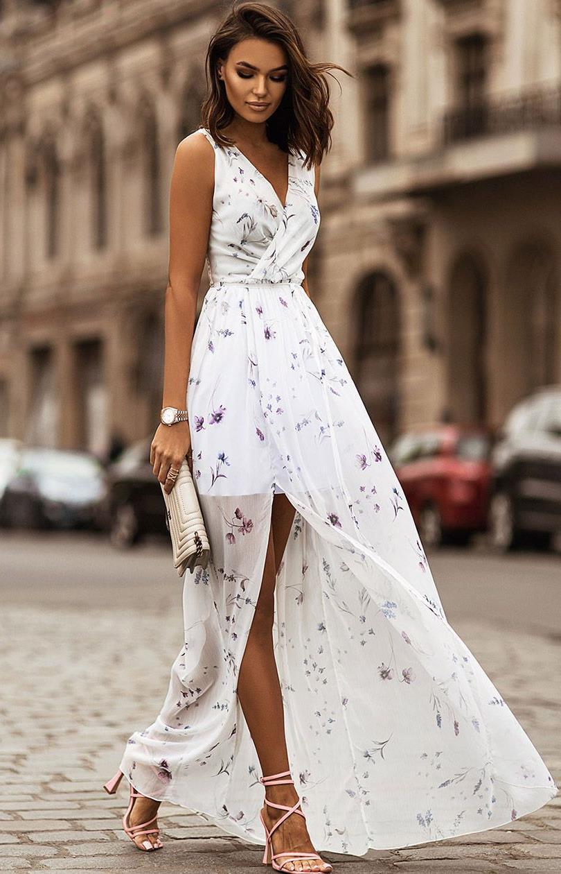 floral chic slit maxi