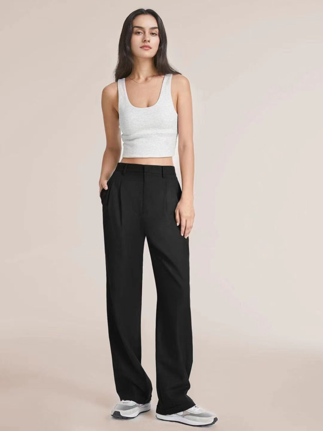 Velora high-waisted wide leg trousers