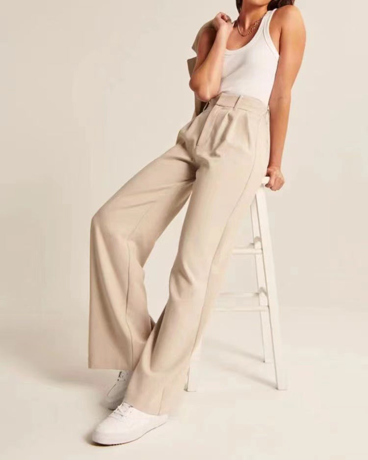 Velora high-waisted wide leg trousers