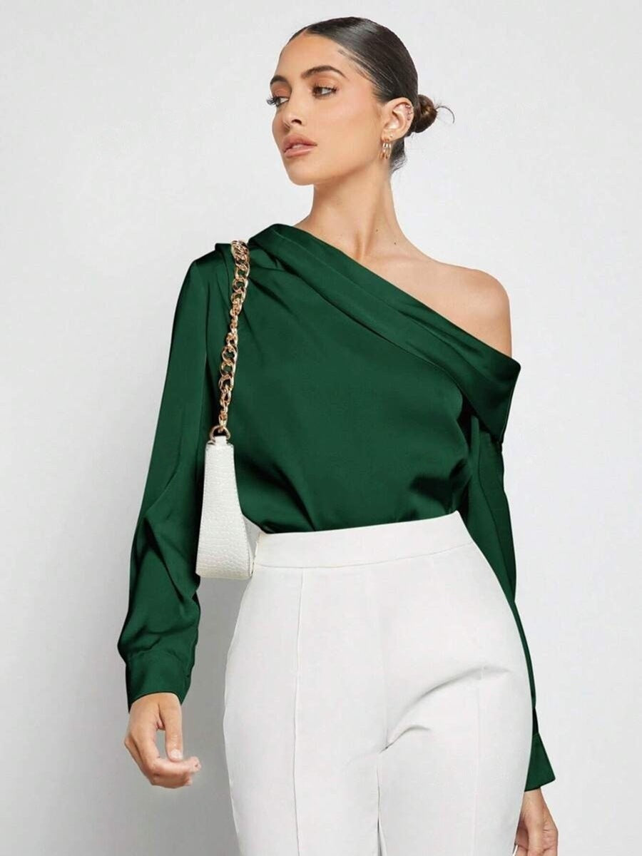 Pleated Satin  blouse