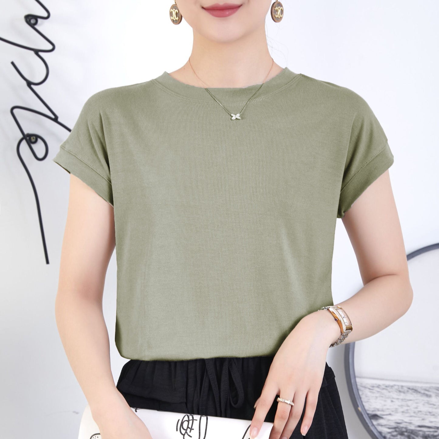 Velora Premium Silk-Touch Round Neck T-Shirt
