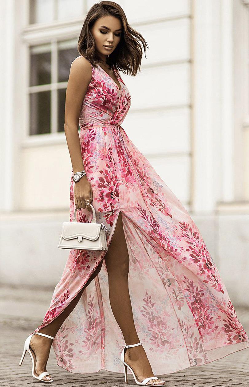 floral chic slit maxi