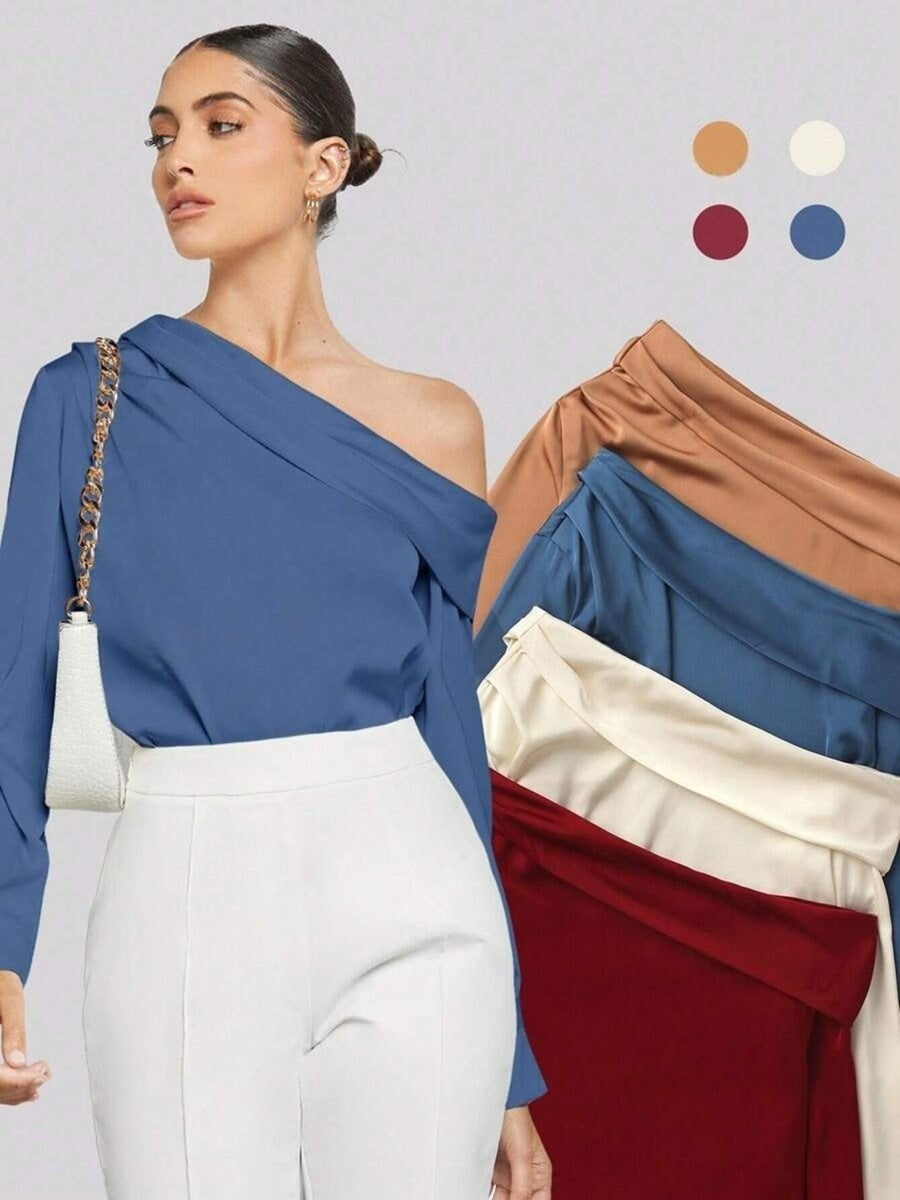 Pleated Satin  blouse
