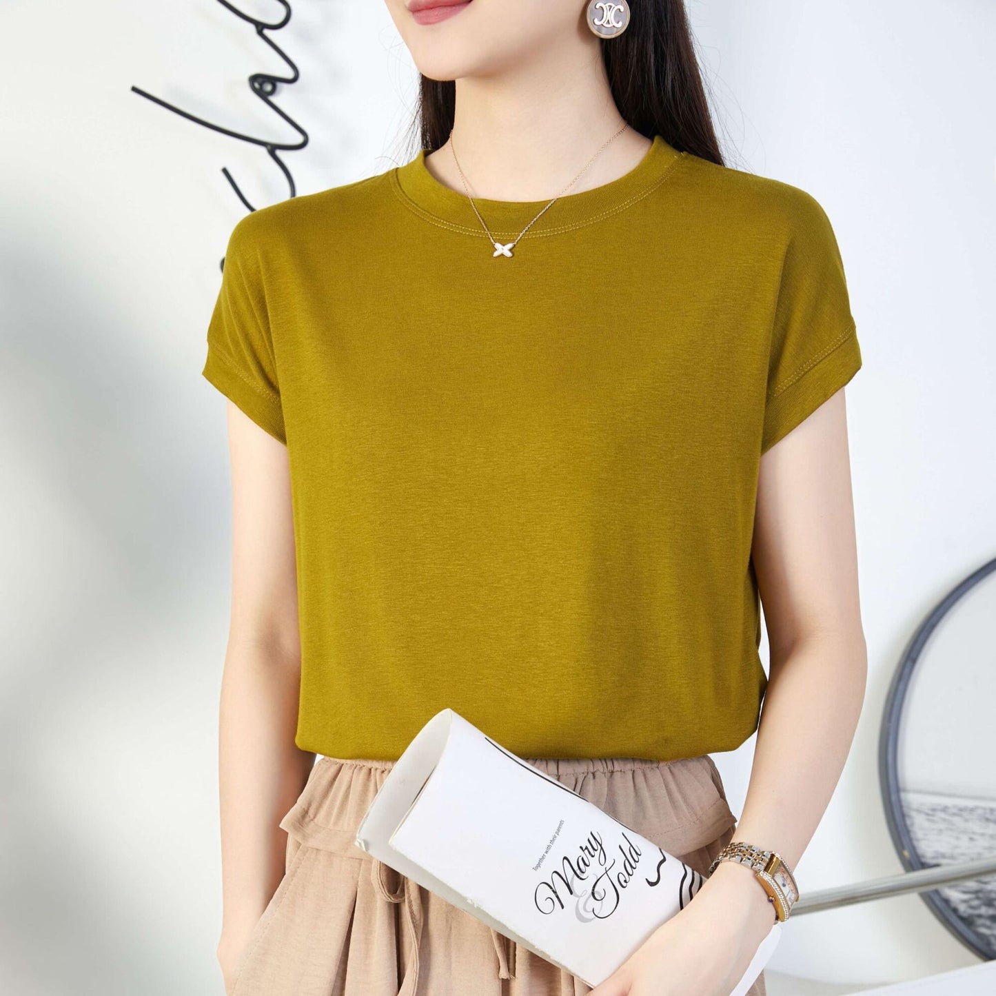Velora Premium Silk-Touch Round Neck T-Shirt