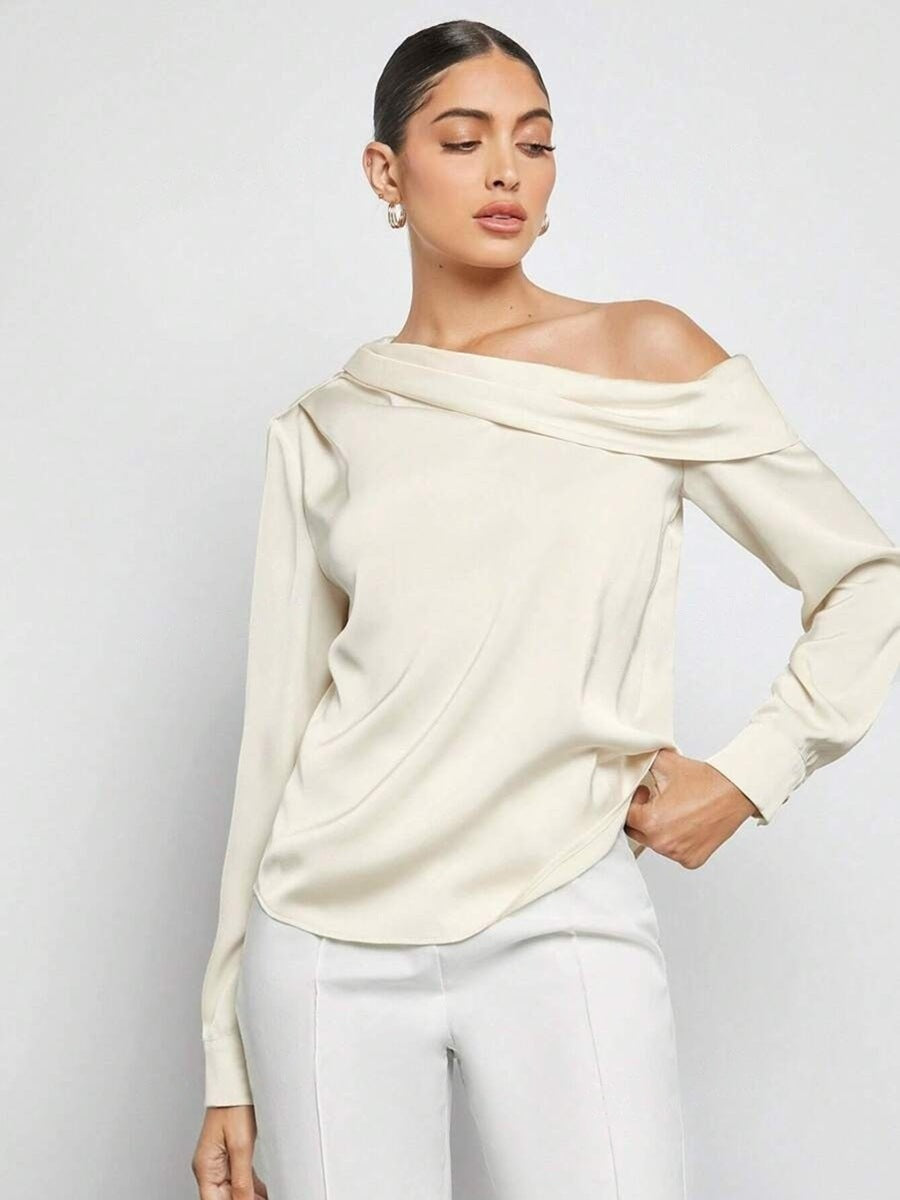 Pleated Satin  blouse